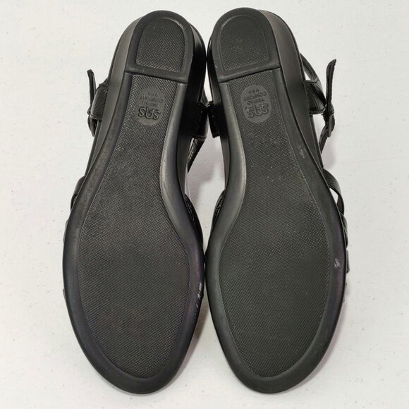 SUNBURST BLACK PATENT — SAS Shoes | San Antonio Shoemakers SAS Sandals Patent Black Leather Adjustable Buckle Closure Fits Like Women 8.5